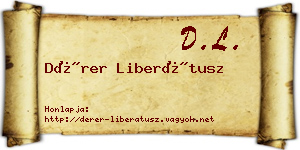 Dérer Liberátusz névjegykártya